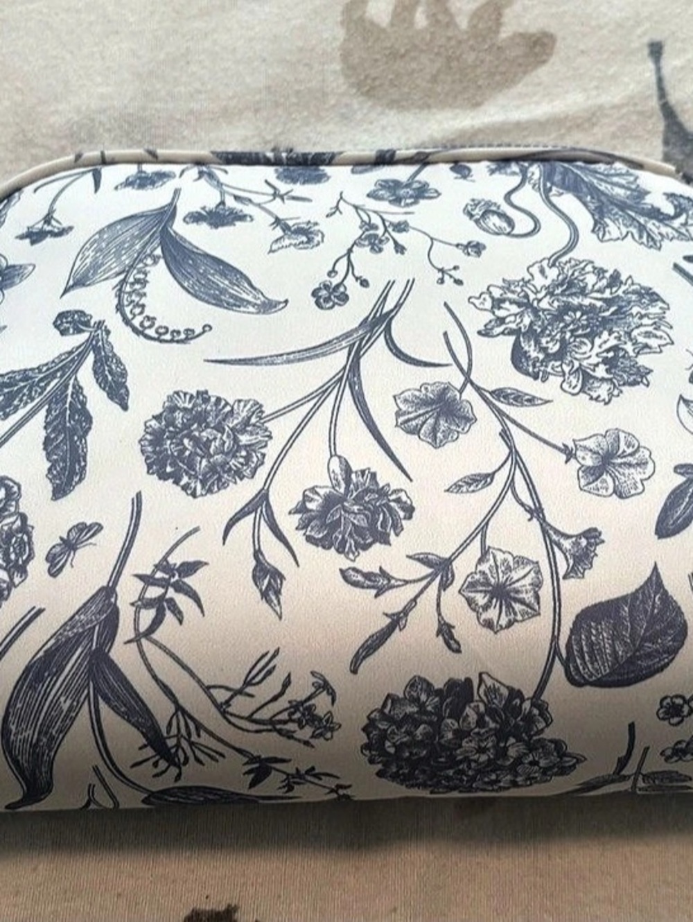 DwellStudio Travel Valet Cosmetic Bag White & Blue Floral